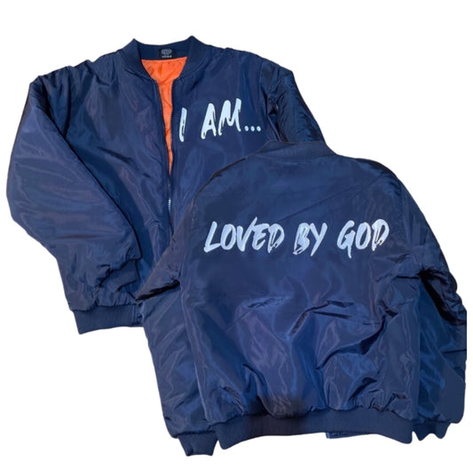 “I AM LOVED” Bomber Jacket (Blue)